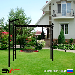 Уличная шведская стенка Sv Sport рукоход с комплектом турник прямой У5023 (Гнездо 80см/Кронш бокс)