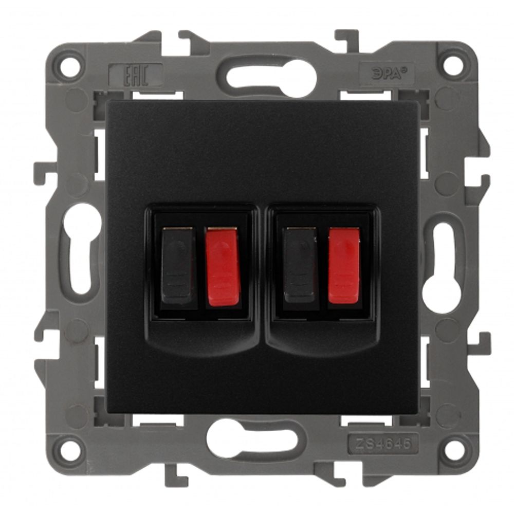 14-3112-05 ЭРА Розетка аудио двойная, IP20, Эра Elegance, антрацит