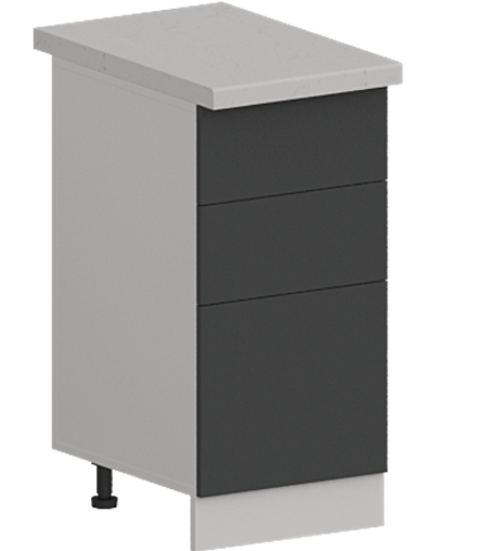 Кухня Модуль ШН3Я 400 Графит / Графит Софт