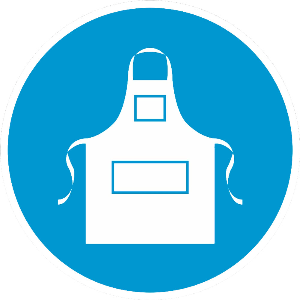 М17 "Работать в защитном фартуке"