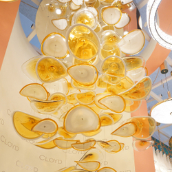 Люстра Cloyd KUSTO C12 / выс. 230 см - хром - янтарное стекло (арт.11331)