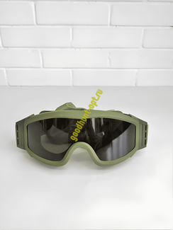 Тактические стрелковые очки военные со сменными линзами Олива