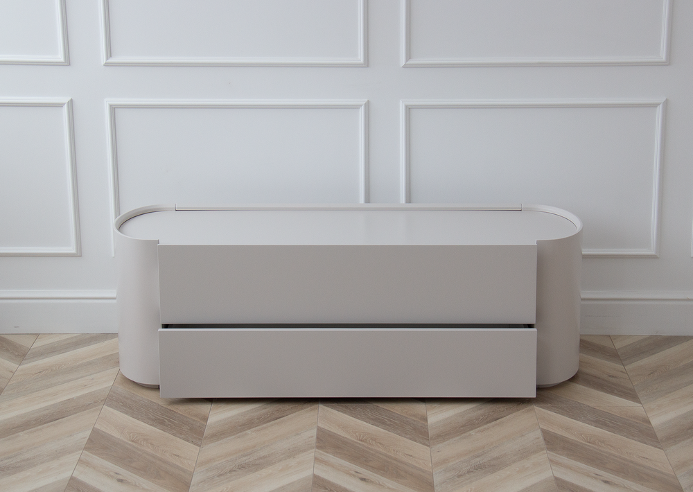 Тумба Lagom под ТВ 2 ящика ширина 140 см (дымка)