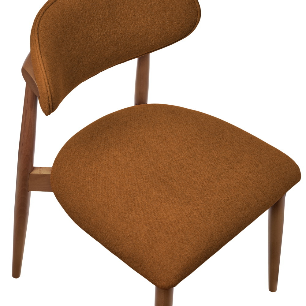 Стул Lucas 3 терракотовый букле с ножками цвета орех