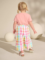 Брюки широкие для девочки Next AM2-406, Розовый, Белый, Голубой
