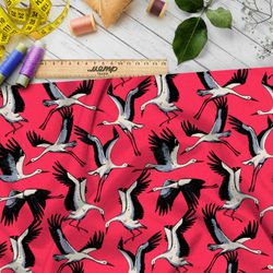 Ткань премиум бифлекс стая журавлей