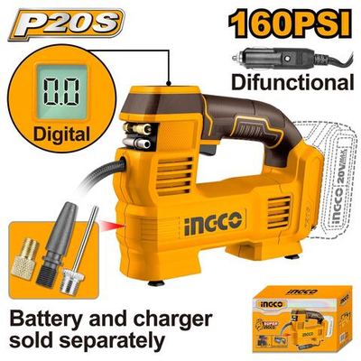 Автомобильный аккумуляторный компрессор 20В без АКБ и ЗУ SUPER INGCO CACLI2012