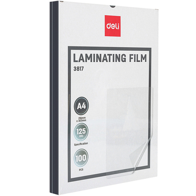 Пленка для ламинирования Deli А4, 125 мкм, глянец, 100 штук в упаковке