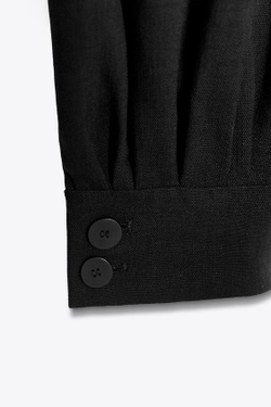 ZARA БРЮКИ-БАГГИ С МАНЖЕТАМИ — ZW COLLECTION, ЧЕРНЫЙ