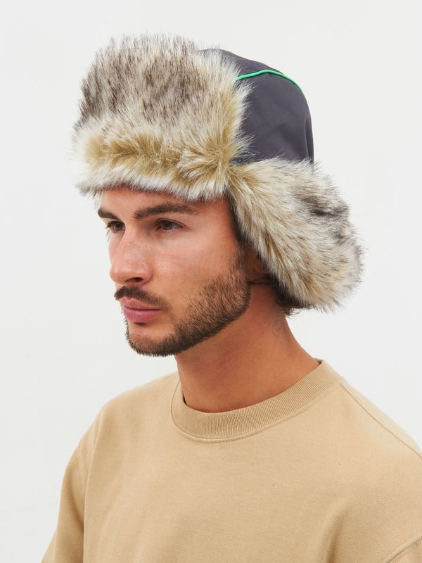 Шапка ушанка зимняя Yakutia цвет Тёмно-серый ткань Galaxy Breathable иск. мех Волк