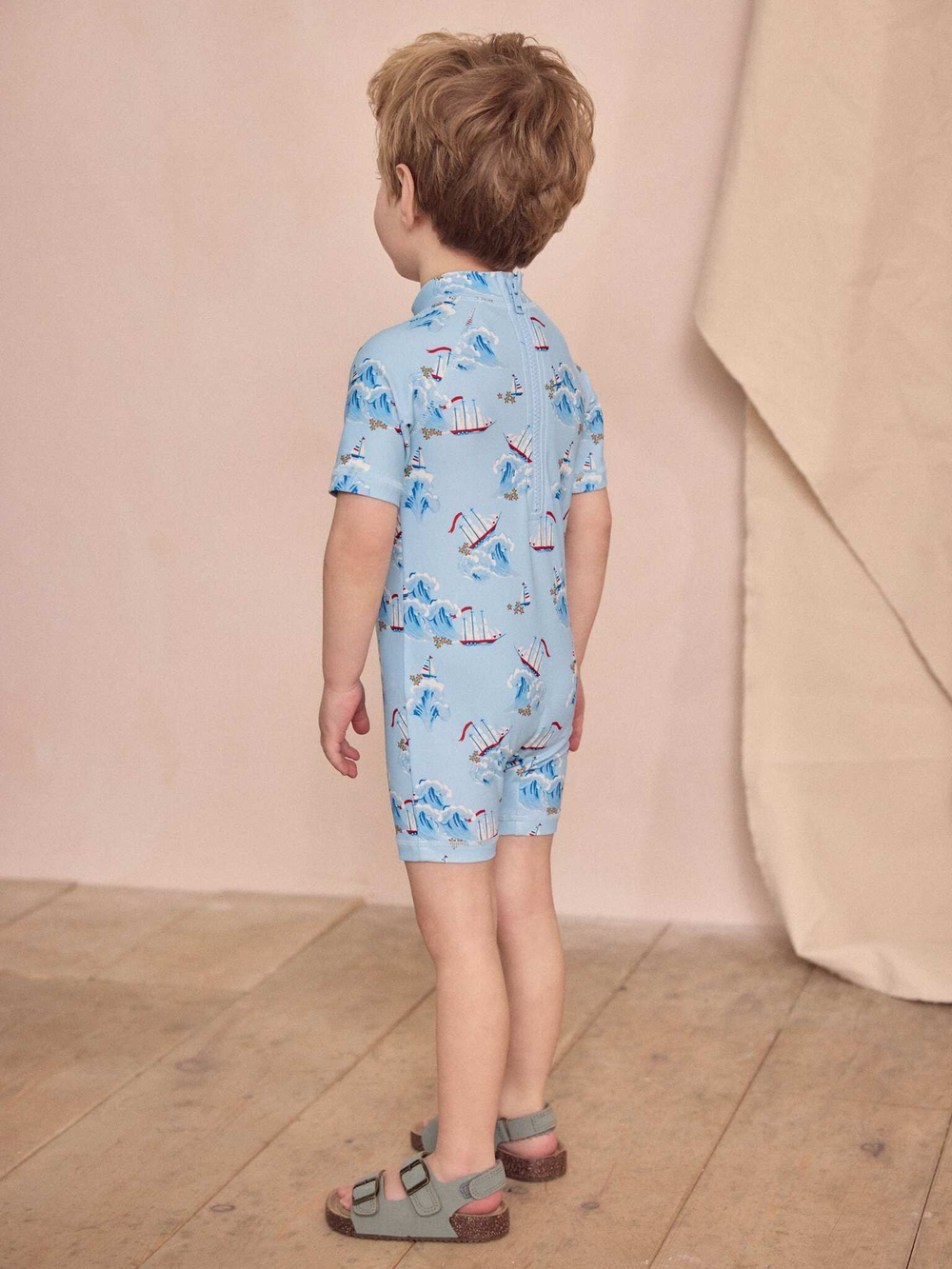 Костюм плавательный слитный для мальчика Next AG2-985, Голубой