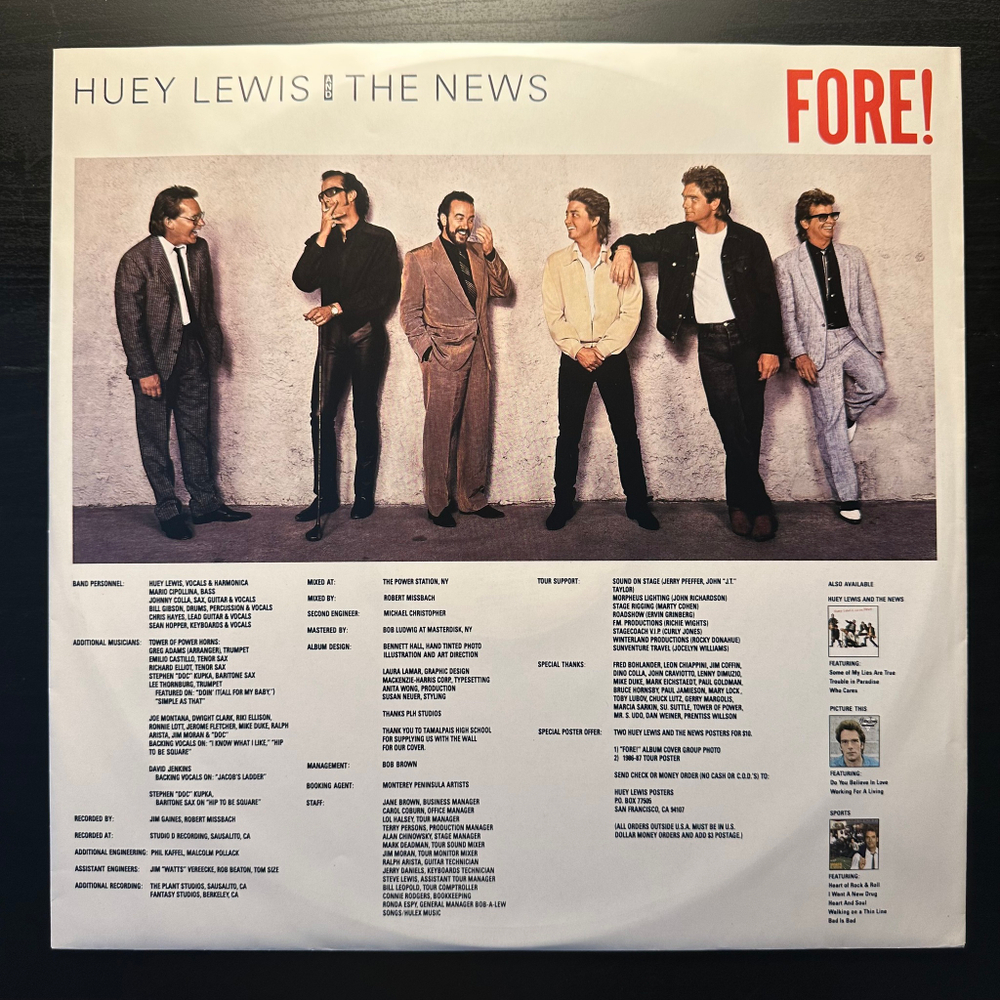 Huey Lewis And The News - Fore! (Швеция 1986г.)
