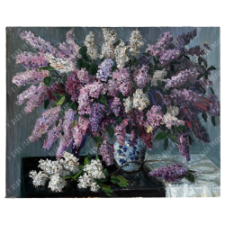 Беляев Д.Ю. Букет сирени. 2023 г. Холст, масло. Размер 100 х 80 см