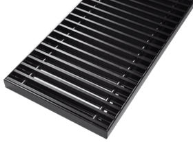 Решетка с рамкой Vitron (шаг 13 мм, ширина 200 мм, длина 2250 мм, профиль анодированный алюминий, цвет Черный)