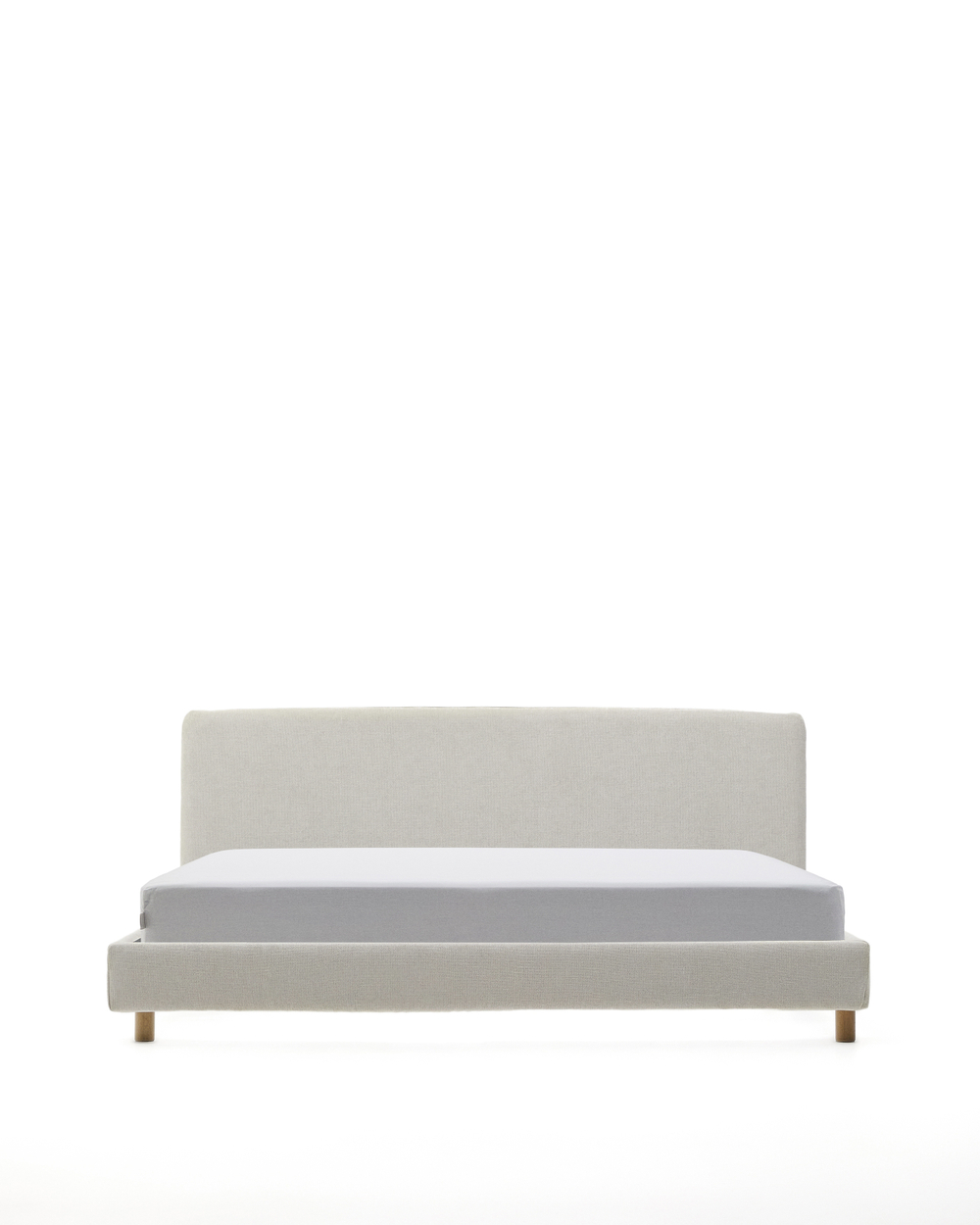 Кровать Valma из жемчужного шенилла со съемным чехлом для матраса 180 x 200 см