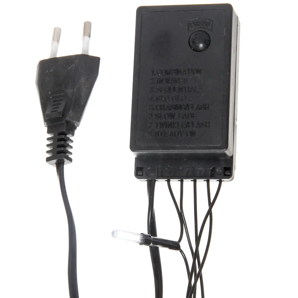 Гирлянда для дома «Кристаллы» 9,5 м 100 ламп LED черный пров.,8 реж.,IP-40, Мультицвет (возможность соединения)