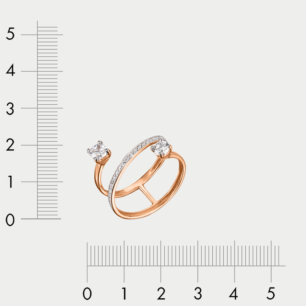 Кольцо женское из красного золота 585 пробы с фианитами (арт. 027491-1102)