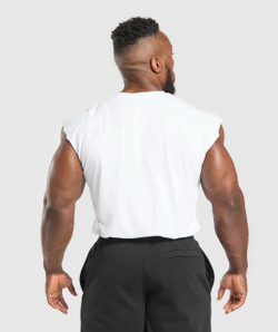 Майка GYMSHARK Critical Cut Off Tank White