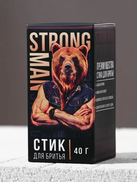 Стик для бритья Strong man 40 г, аромат мужской парфюм