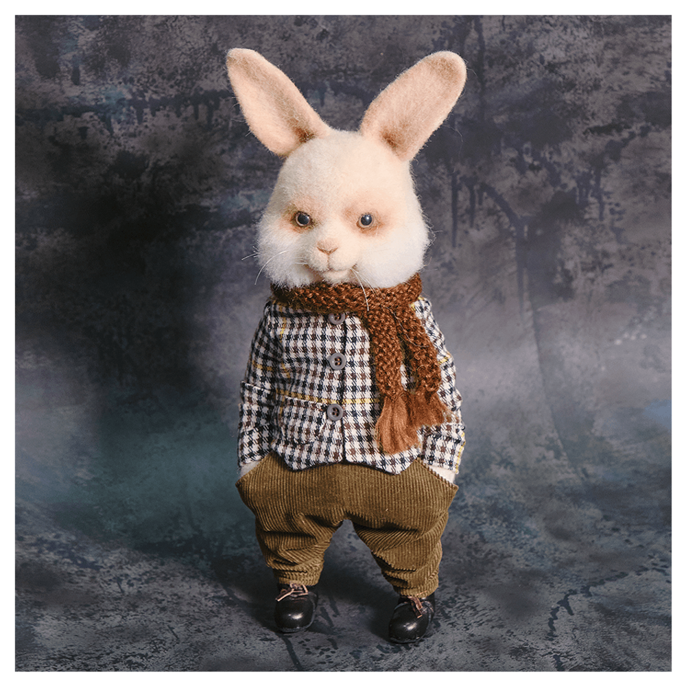 Валяная игрушка «Зайчик Гриша»