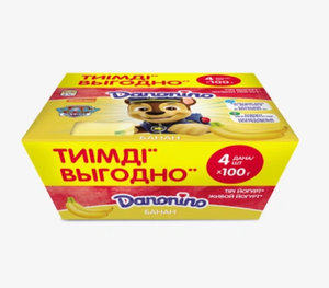 Йогурт Danonino банан 100 г, 4 шт