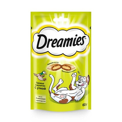 Лакомство "Подушечки" (утка) 60 г - для кошек (Dreamies)