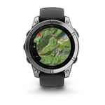 Умные часы Garmin Fenix E, 47 мм, AMOLED, stainless steel with a black silicone band
