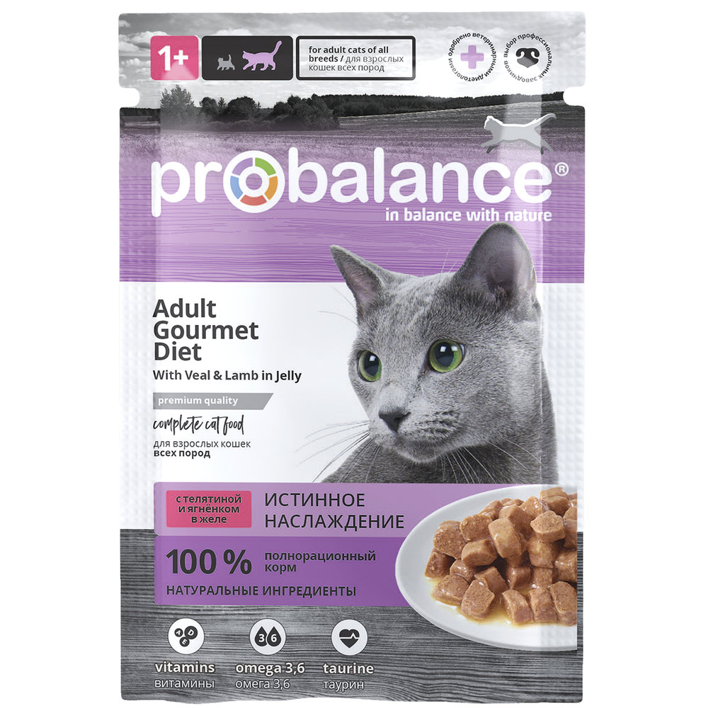 Пауч ProBalance Gourmet Diet для кошек с тунцом и лососем в соусе Пауч ProBalance Gourmet Diet для кошек с тунцом и лососем в соусе