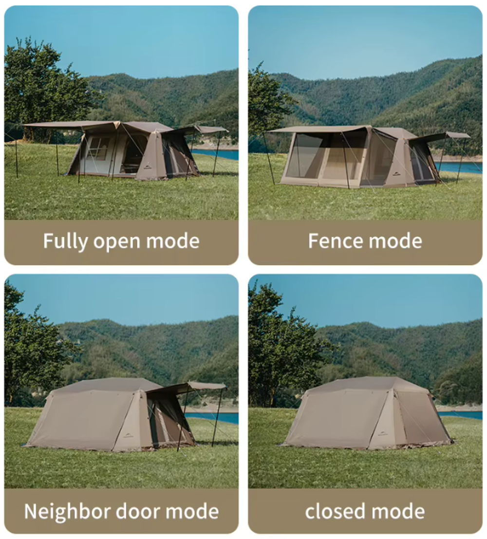 Палатка Naturehike Village 13 Ultimate Edition автоматическая 5-8-местная, с верандой, коричневая