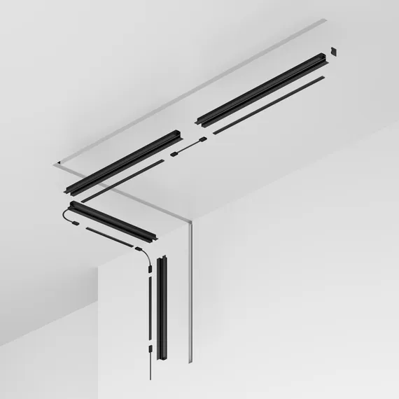 Профиль 2м Exility IP встраиваемый черный Outdoor o-tr002bf-p-b2m
