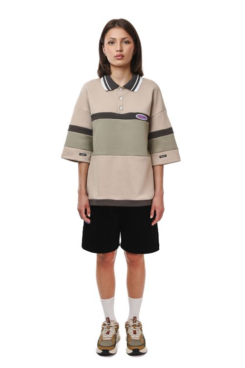 Поло Ymkashix темно-песочный/ темно-серый