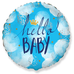 Шар Фольгированный HELLO BABY Малыш (Голубой)
