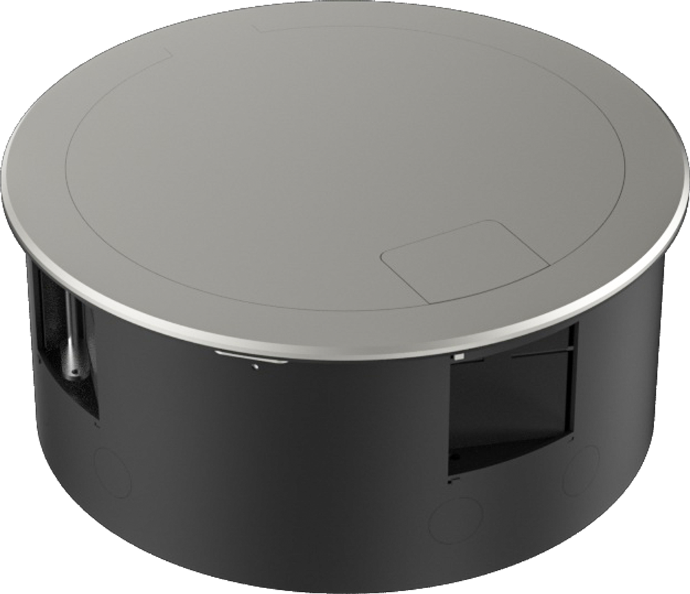 Лючок в пол 12 мод. (4 мод. 45х45 мм. + 4 мод. 22.5х45 мм.) круглый,  верт. установка,  металл