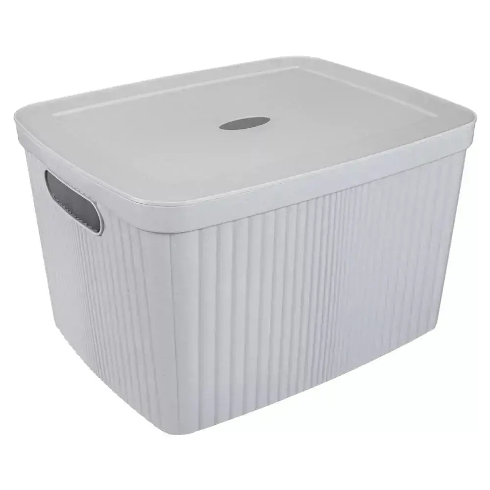 Корзина для белья с крышкой Velvet, 450*360*270мм, 35л (светло-серый флэк)