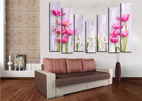 Модульная картина "Цветочный бунт"