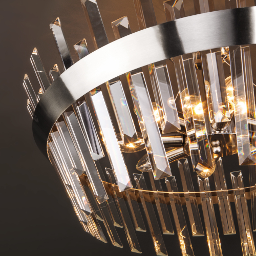 Потолочный светильник 10111/8 сатин-никель / прозрачный хрусталь Strotskis