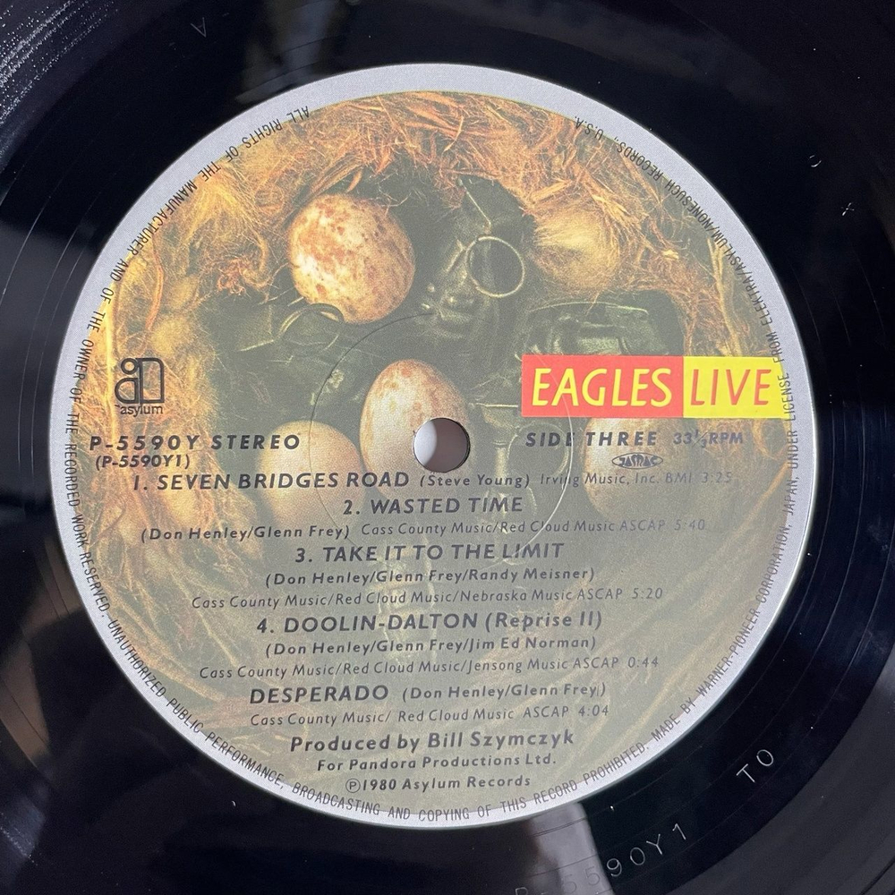 Винтажная виниловая пластинка LP Eagles Live (Japan 1980) (Obi)