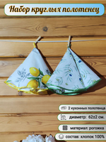 Полотенце кухонное, круглое, 2 шт, вафельное полотно