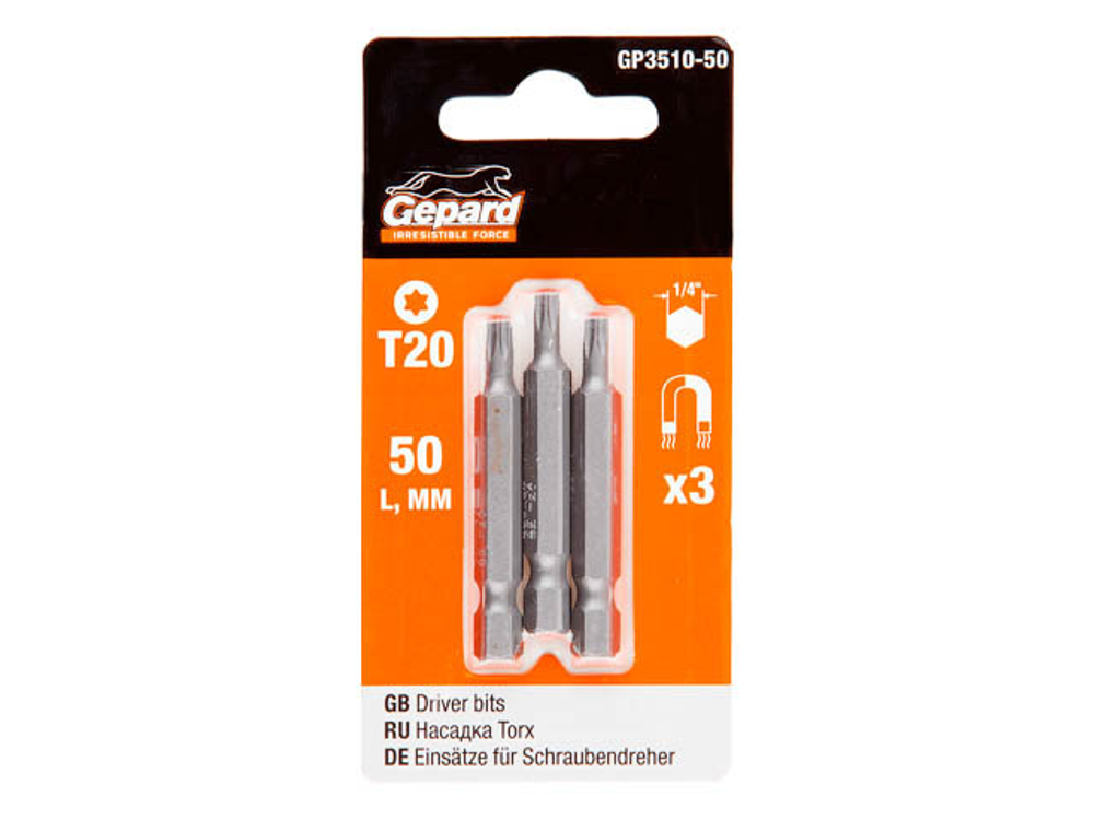 Насадка TORX T20 50мм  3шт GEPARD (GP3510-50)