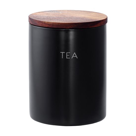 Банка керамическая для хранения чая, 650 мл, черная