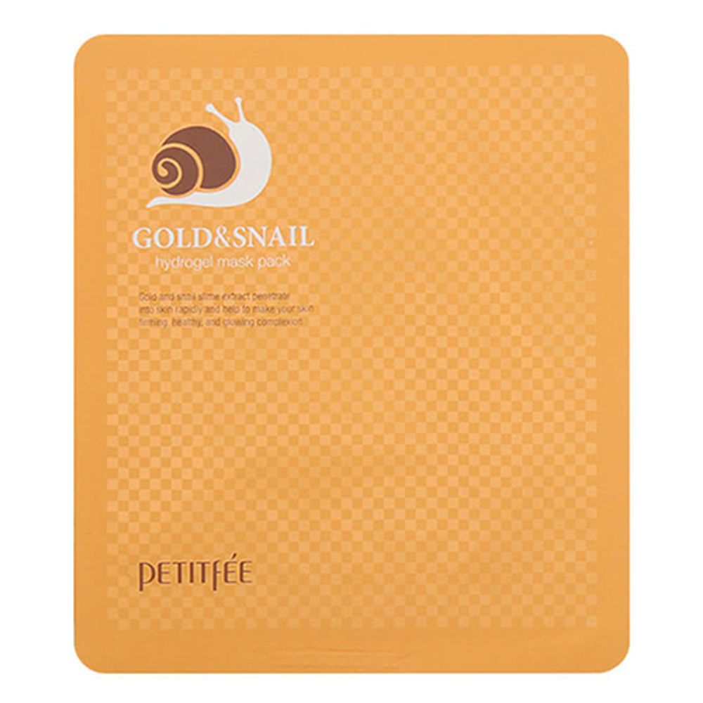 Petitfee Маска гидрогелевая с золотом и муцином улитки - Gold&amp;snail hydrogel mask