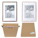 Рамка 21х30 см с паспарту 15х21 см небьющаяся, багет 5 мм, пластик, BRAUBERG "Smart", золотистая, 391279