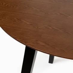 Обеденный стол Platon Ø107, шпон ясеня цвета какао