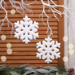 Ёлочные игрушки «Снежинки»10,5 см (набор 2 шт), белый блеск