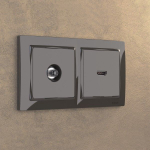 Рамка на 2 поста Basic серо-коричневый