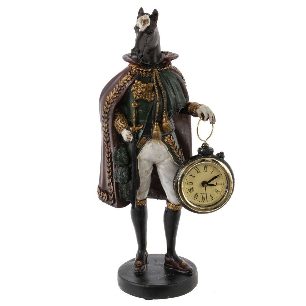 GAEM Фигурка декоративная "Лошадь" с часами D4см, (LR44x1), L12 W7,5 H24,5 см