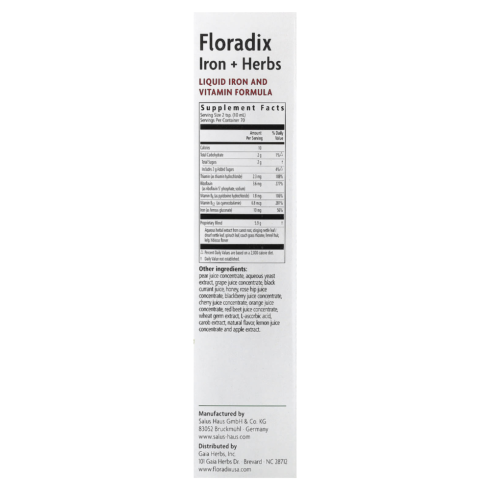 Floradix, Floradix®, железо и травы, 700 мл (23,7 жидк. унции)