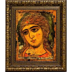 Ангел Златые Власы. Архангел Гавриил. Копия иконы XII века на холсте.