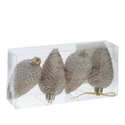 GAEM Набор из 4шт Украшение новогоднее "Шишка", L17 W8,5 H5 см