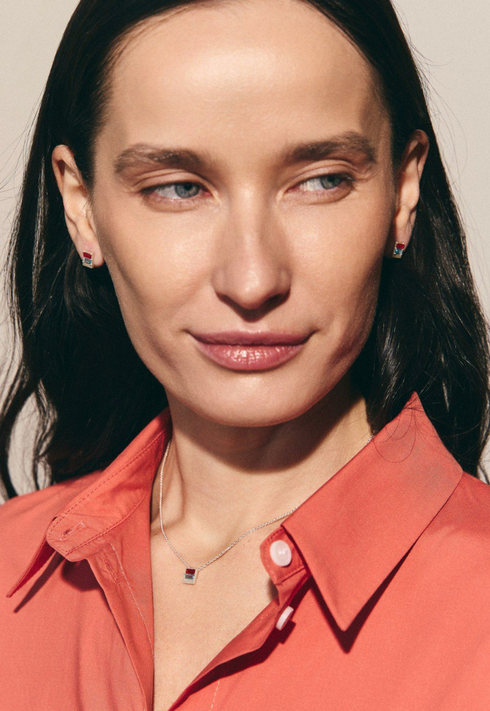 Колье из серебра "Закат на море"